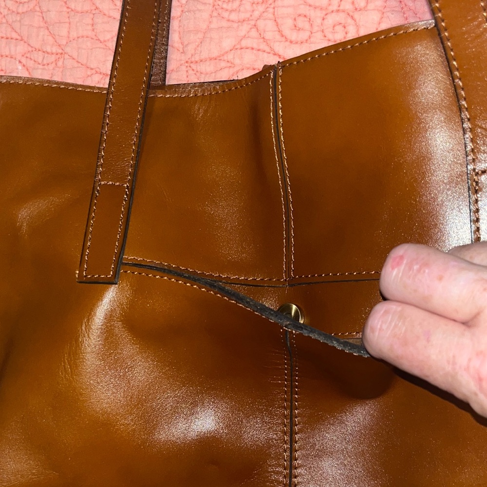 Patricia Nash Tan Leather Tote Bag purse - Picture 5 of 7